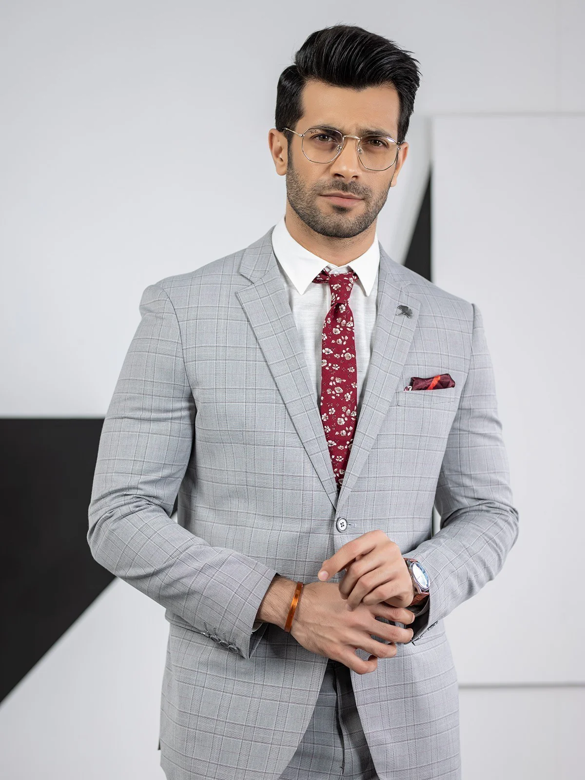 Men's Ash Grey Single Breast - EMTSB19-8114 - Image 2