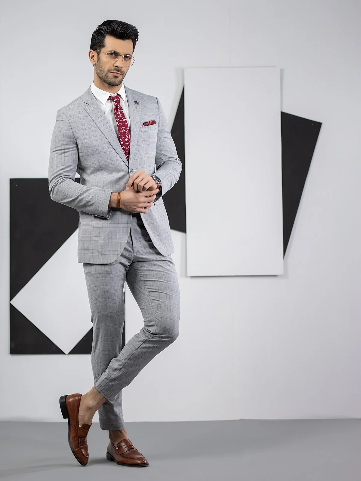 Men's Ash Grey Single Breast - EMTSB19-8114 - Image 3