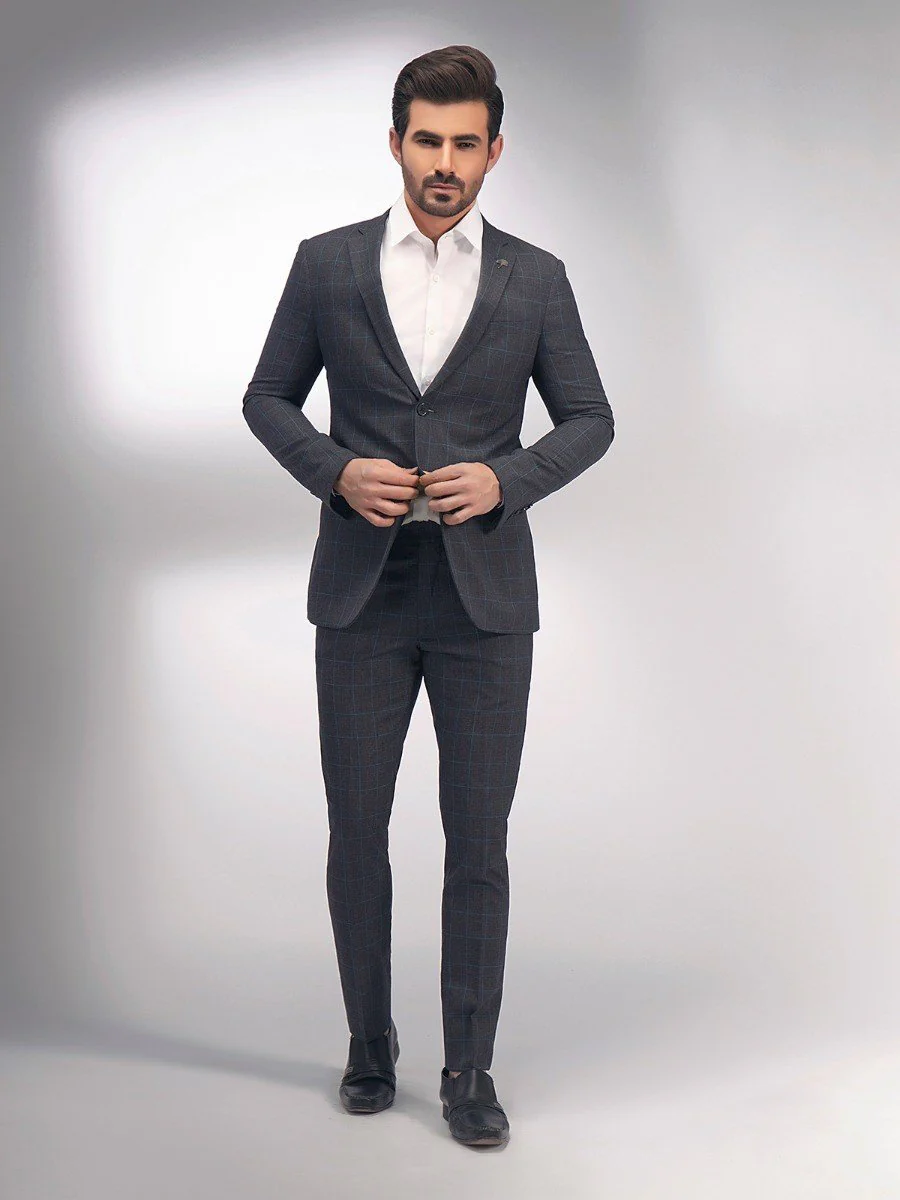 Men's Dark Grey Single Breast - EMTSB19-8116 - Image 2
