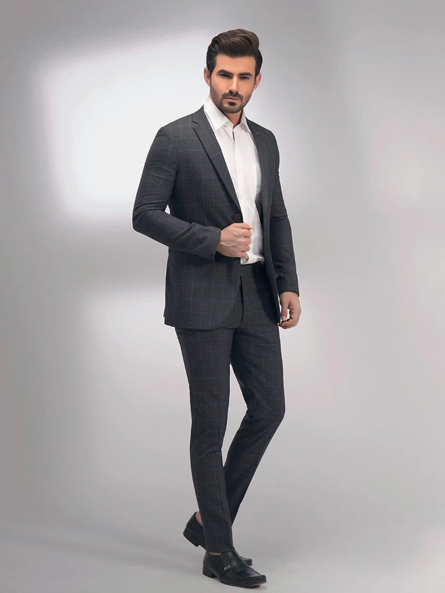 Men's Dark Grey Single Breast - EMTSB19-8116 - Image 3