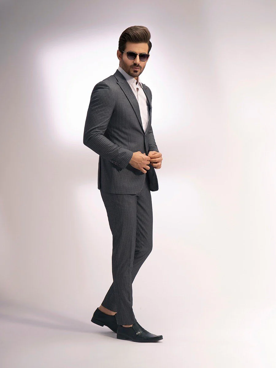 Men's Dark Grey Single Breast - EMTSB19-8133 - Image 2