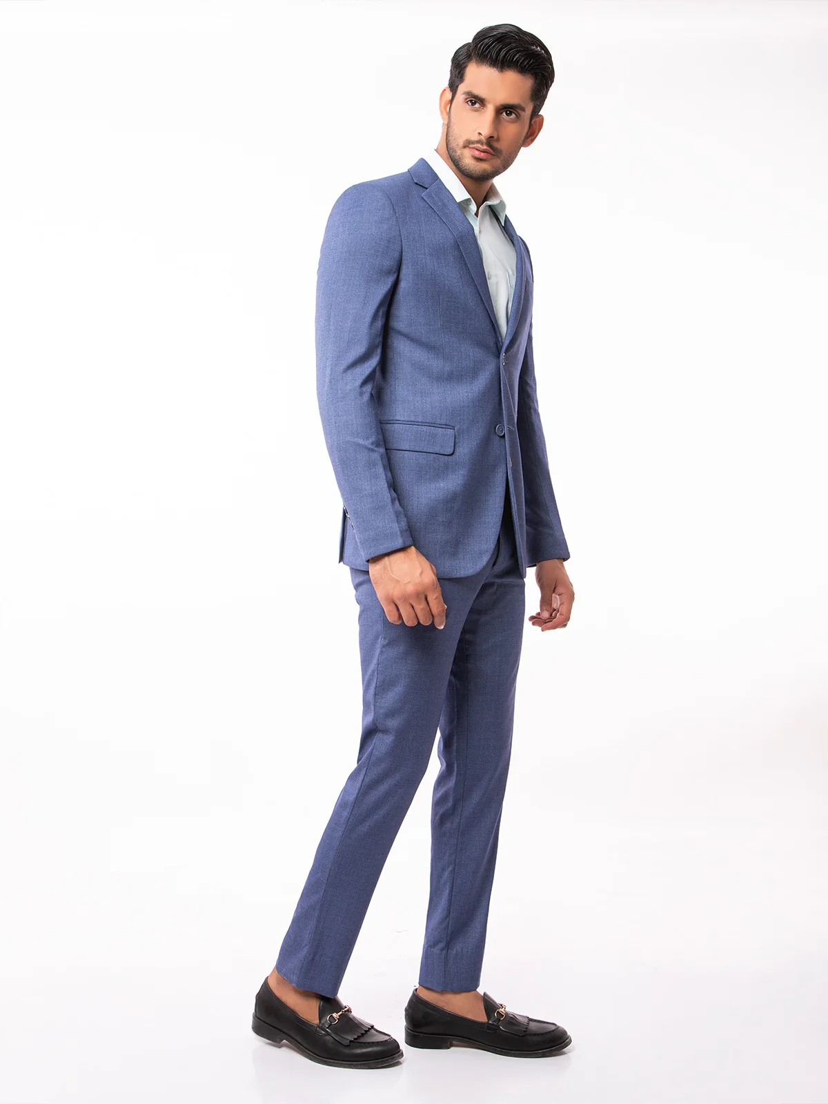 Men's Denim Blue Single Breast - EMTSB19SF-8108 - Image 3
