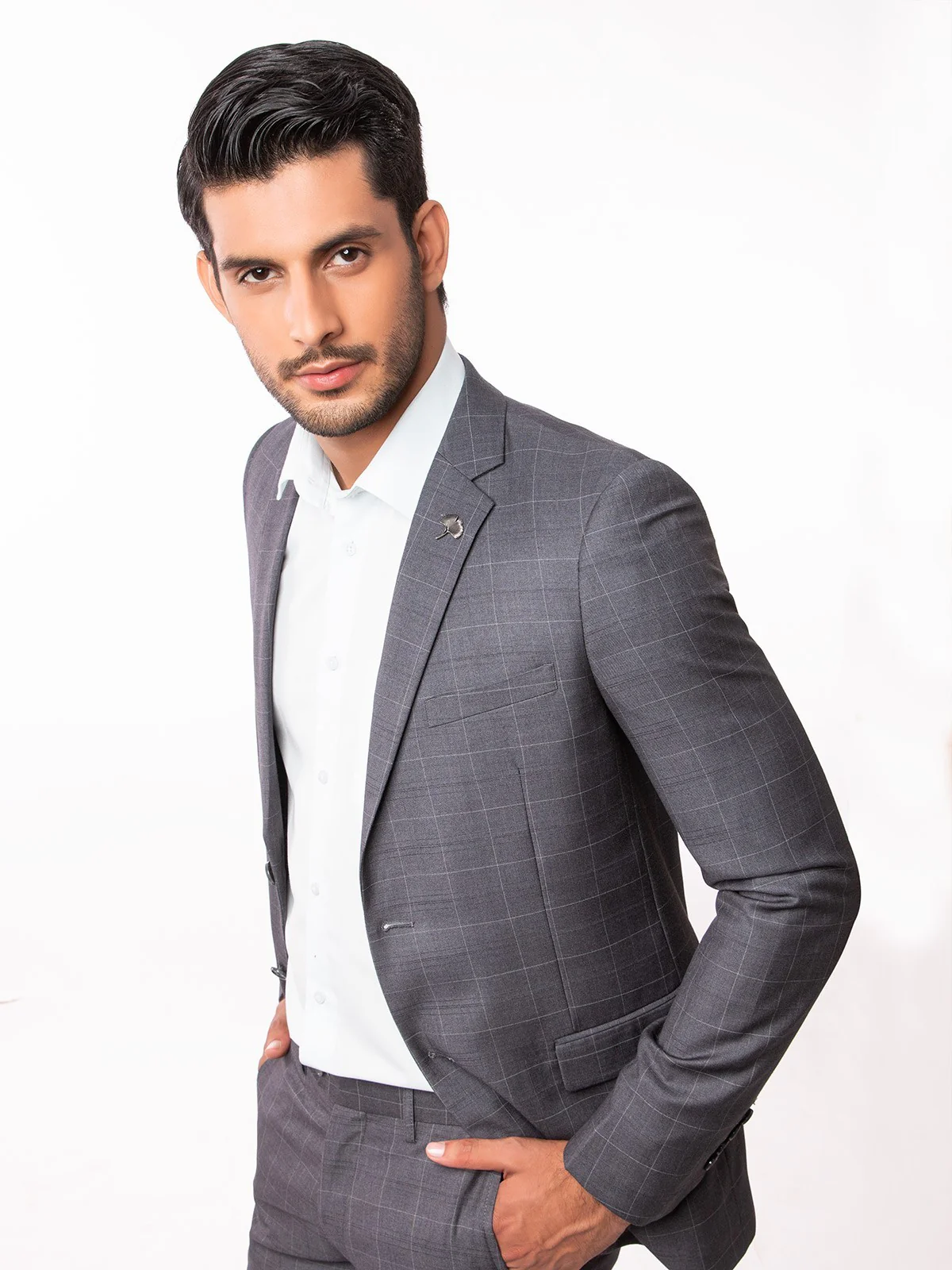 Men's Grey Single Breast - EMTSB19SF-8110 - Image 4