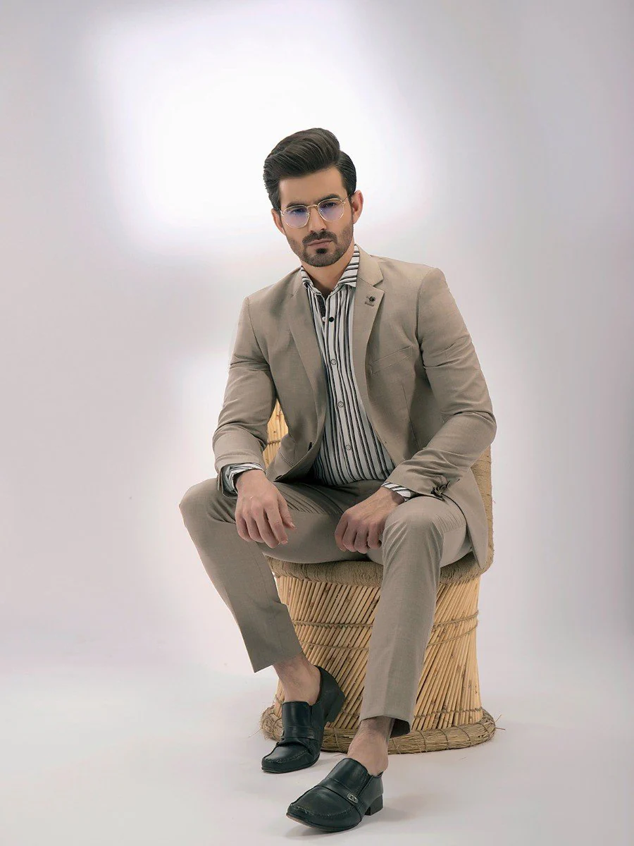 Men's Beige Single Breast - EMTSB20-8126 - Image 2