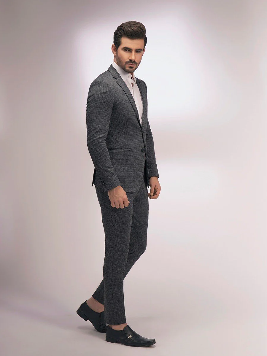 Men's Charcoal Grey Single Breast - EMTSB20-8134 - Image 2