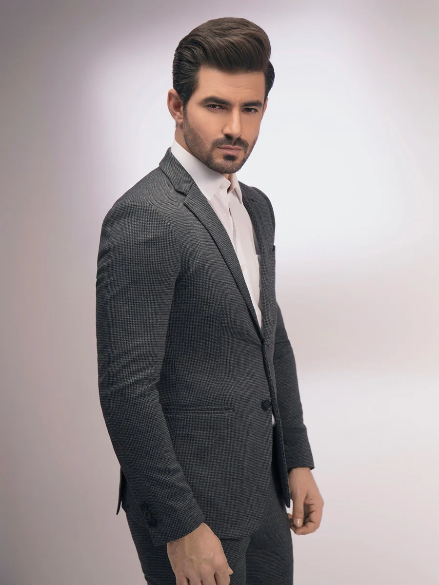 Men's Charcoal Grey Single Breast - EMTSB20-8134 - Image 3