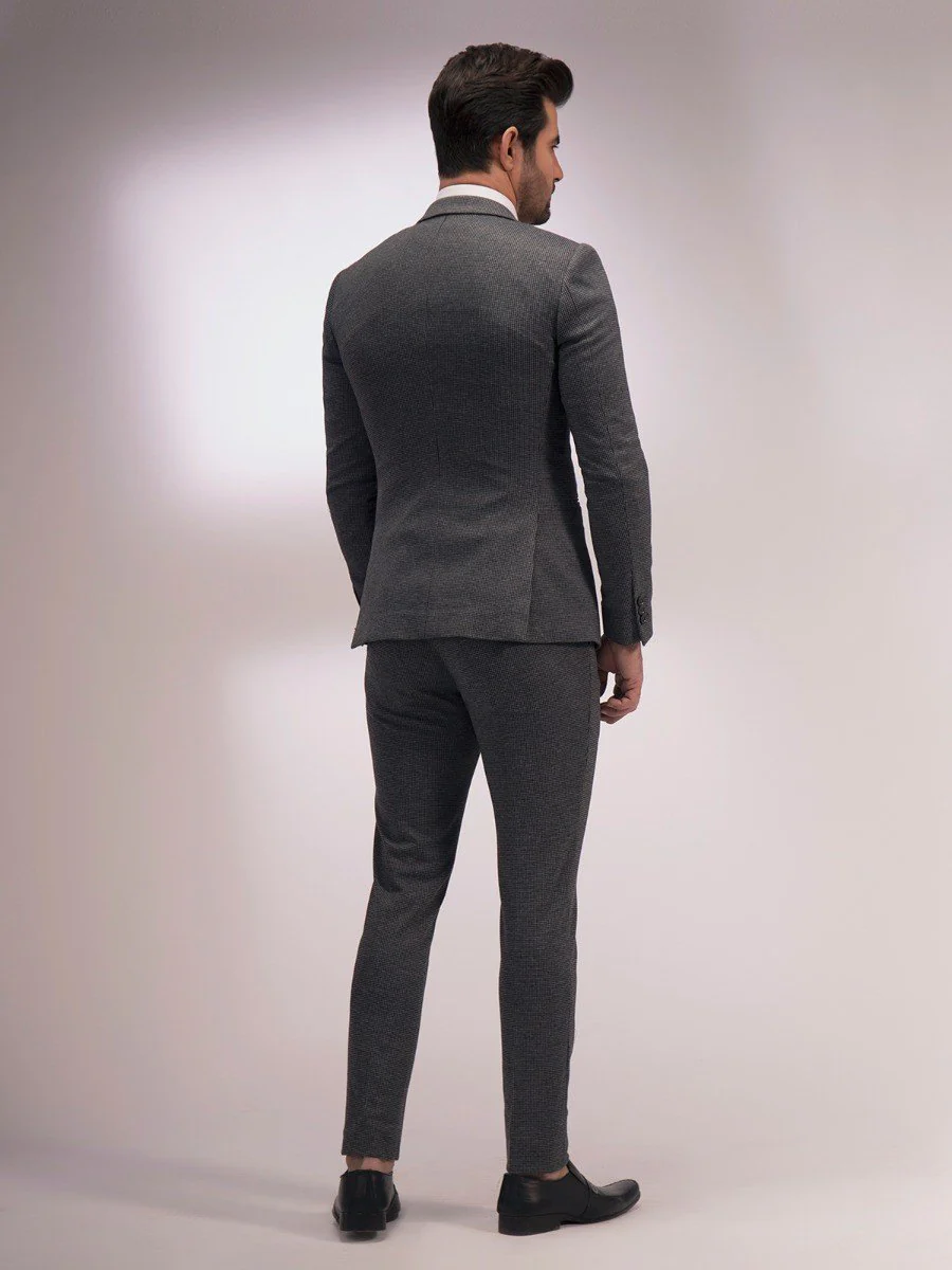 Men's Charcoal Grey Single Breast - EMTSB20-8134 - Image 5