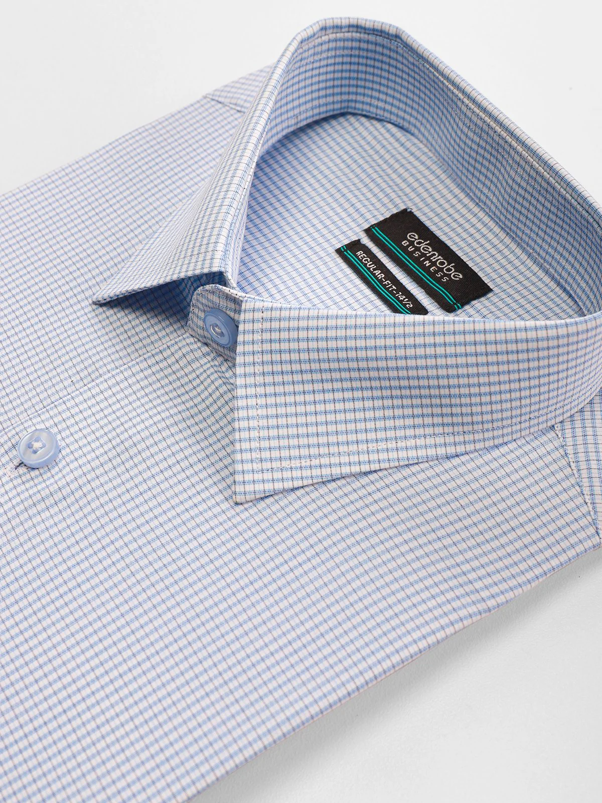 Men's Box Checkered Light Blue Shirt - EMTSB21-016 - Image 2