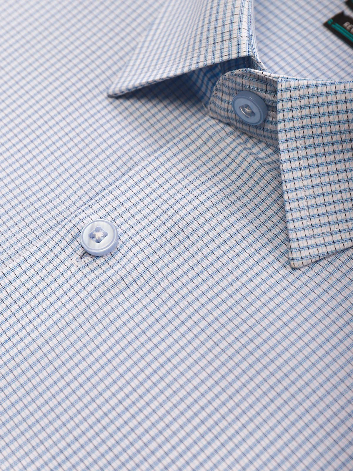 Men's Box Checkered Light Blue Shirt - EMTSB21-016 - Image 3