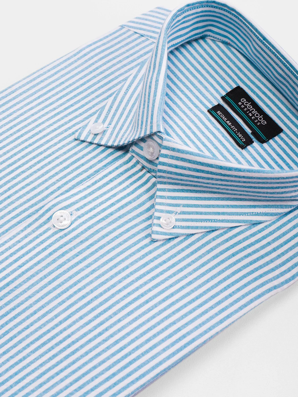 Men's Blue & White Striped Shirt - EMTSB21-024 - Image 2