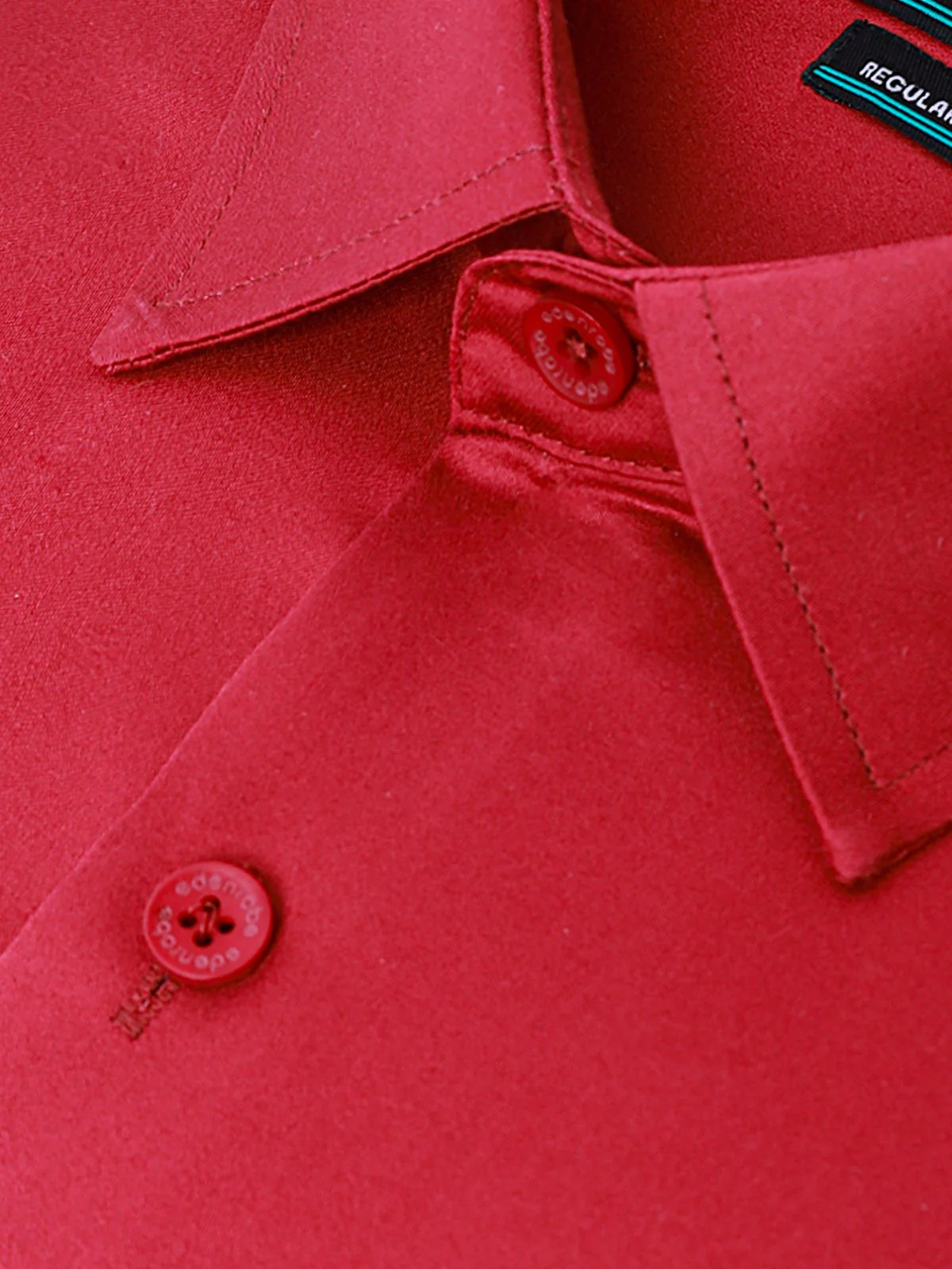 Men's Maroon Plain Shirt - EMTSB21-035 - Image 3