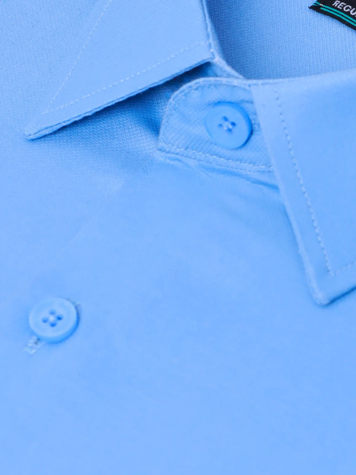 Men's Sky Blue Plain Shirt - EMTSB21-051 - Image 3