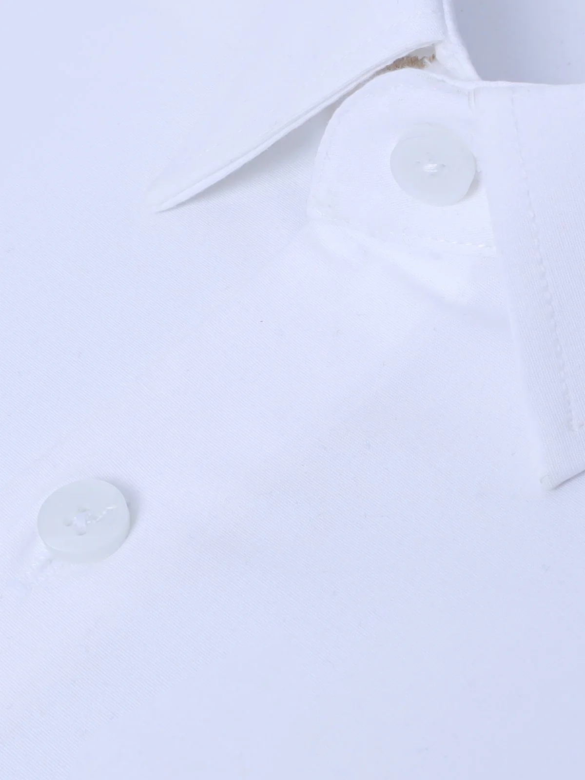 Men's Pearl White Plain Shirt - EMTSB21-054 - Image 2