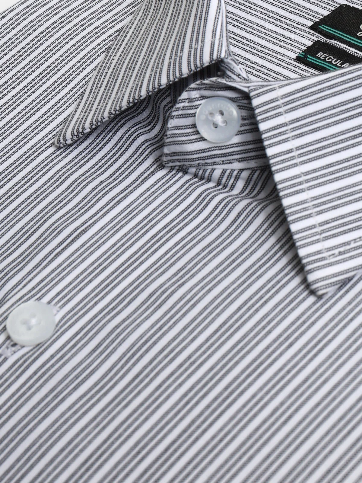 Men's Light Grey Striped Shirt - EMTSB21-066 - Image 3