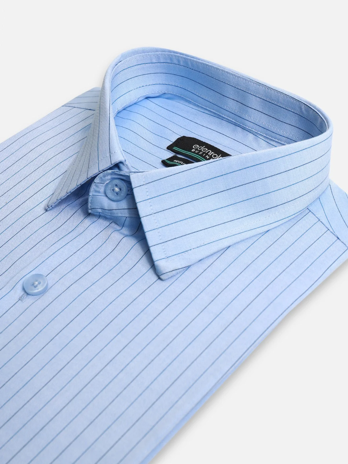 Men's Light Blue Striped Shirt - EMTSB21-067 - Image 2