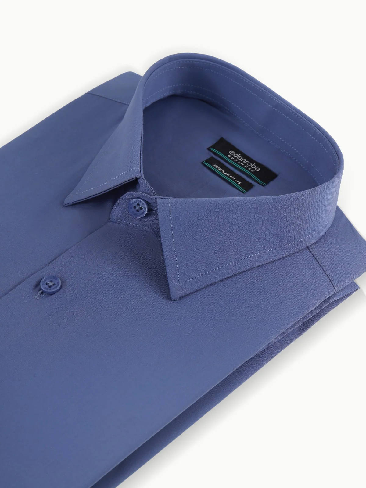 Men's Mid Blue Plain Shirt - EMTSB21-069 - Image 2