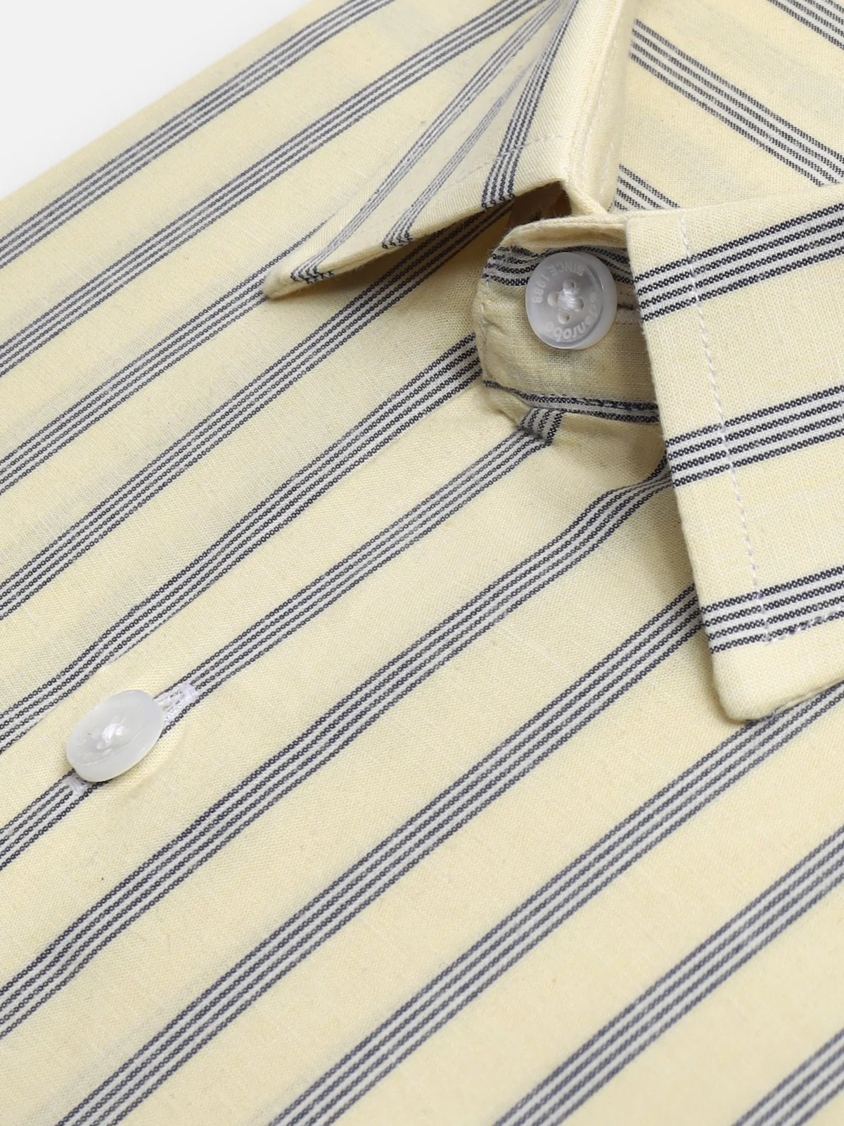 Men's Cream Shirt Striped - EMTSB22-064 - Image 3