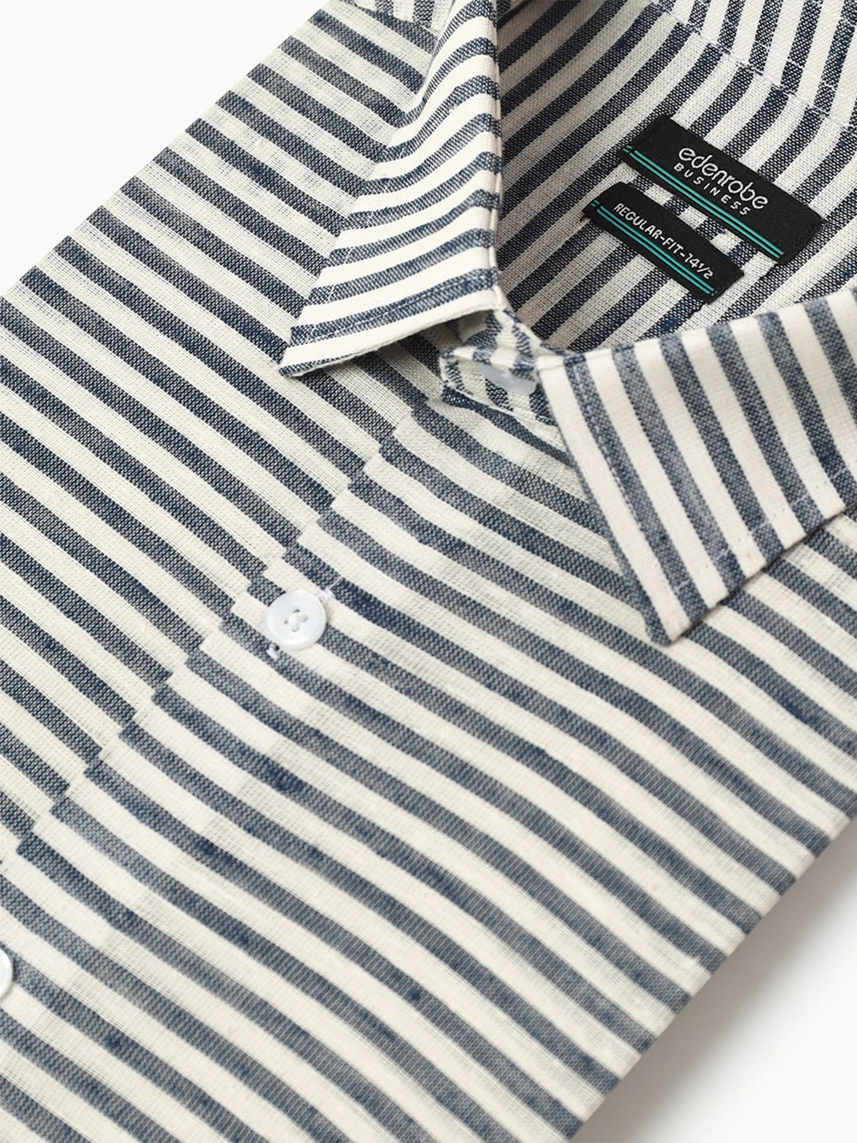 Men's Off White Striped Shirt - EMTSB22-071 - Image 2