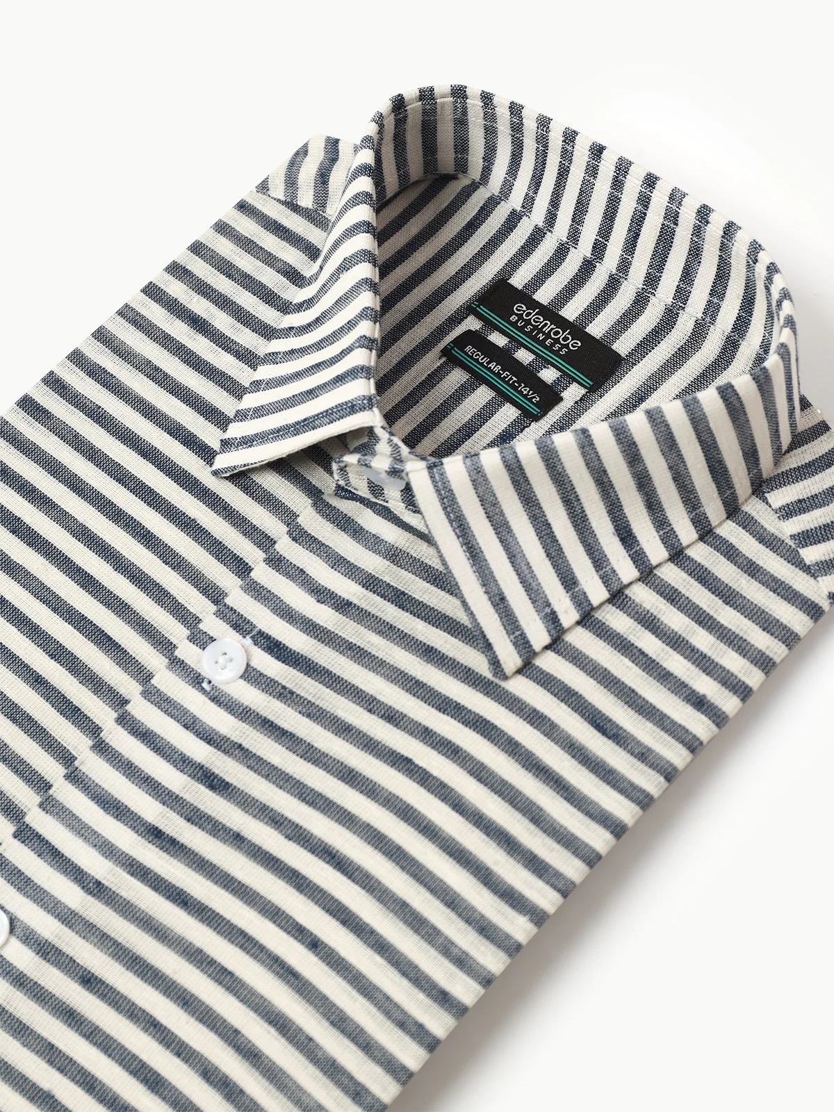 Men's Off White Striped Shirt - EMTSB22-071 - Image 3