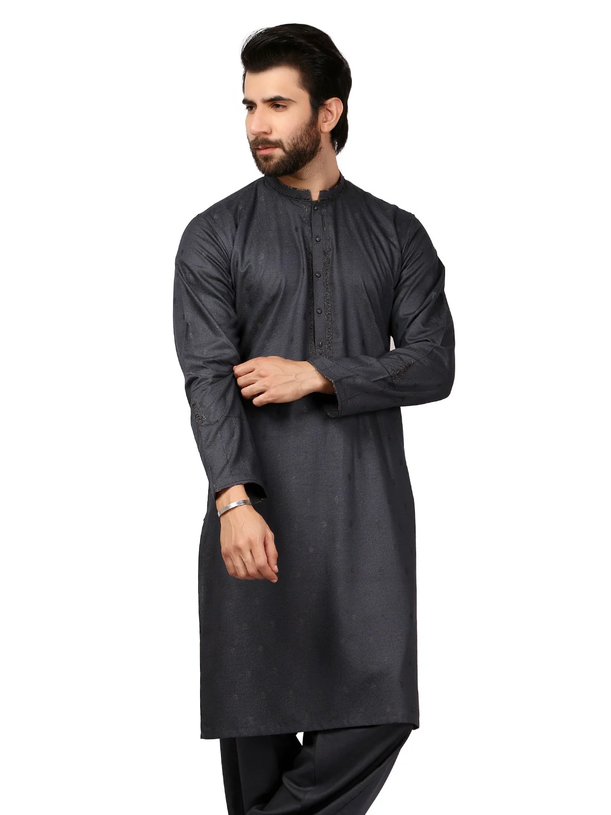 Men's Blue Nights Shalwar Kameez Ceremonial - EMTSC19-034 - Image 2