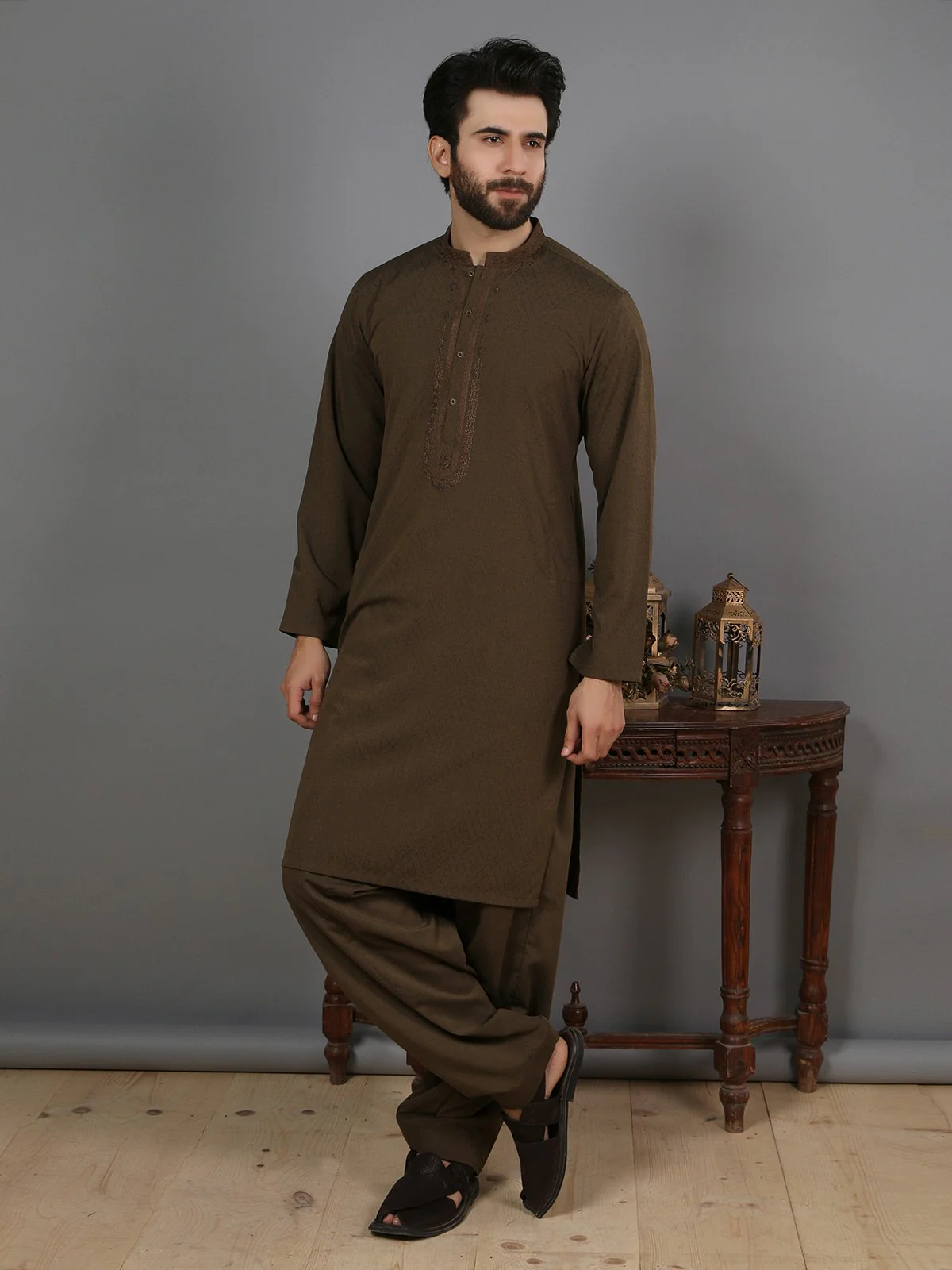 Men's Mehndi Shalwar Kameez Ceremonial - EMTSC19-039