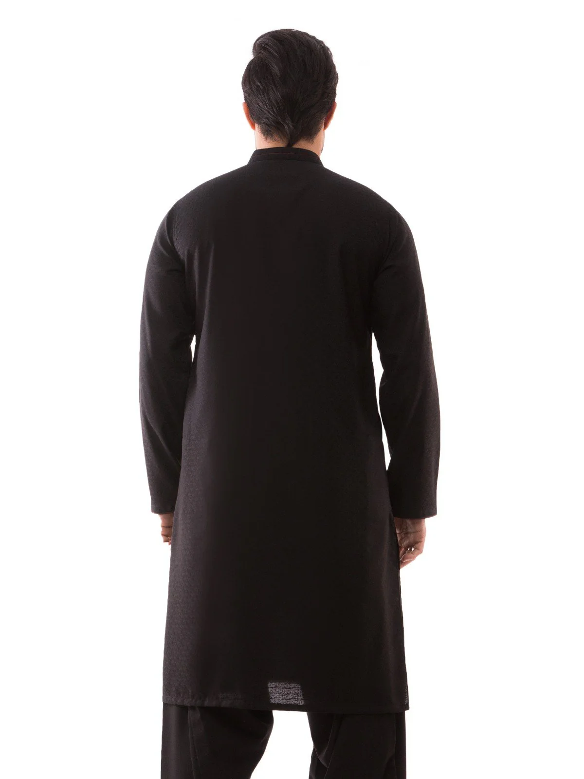 Men's Black Shalwar Kameez Ceremonial - EMTSC19-048 - Image 3