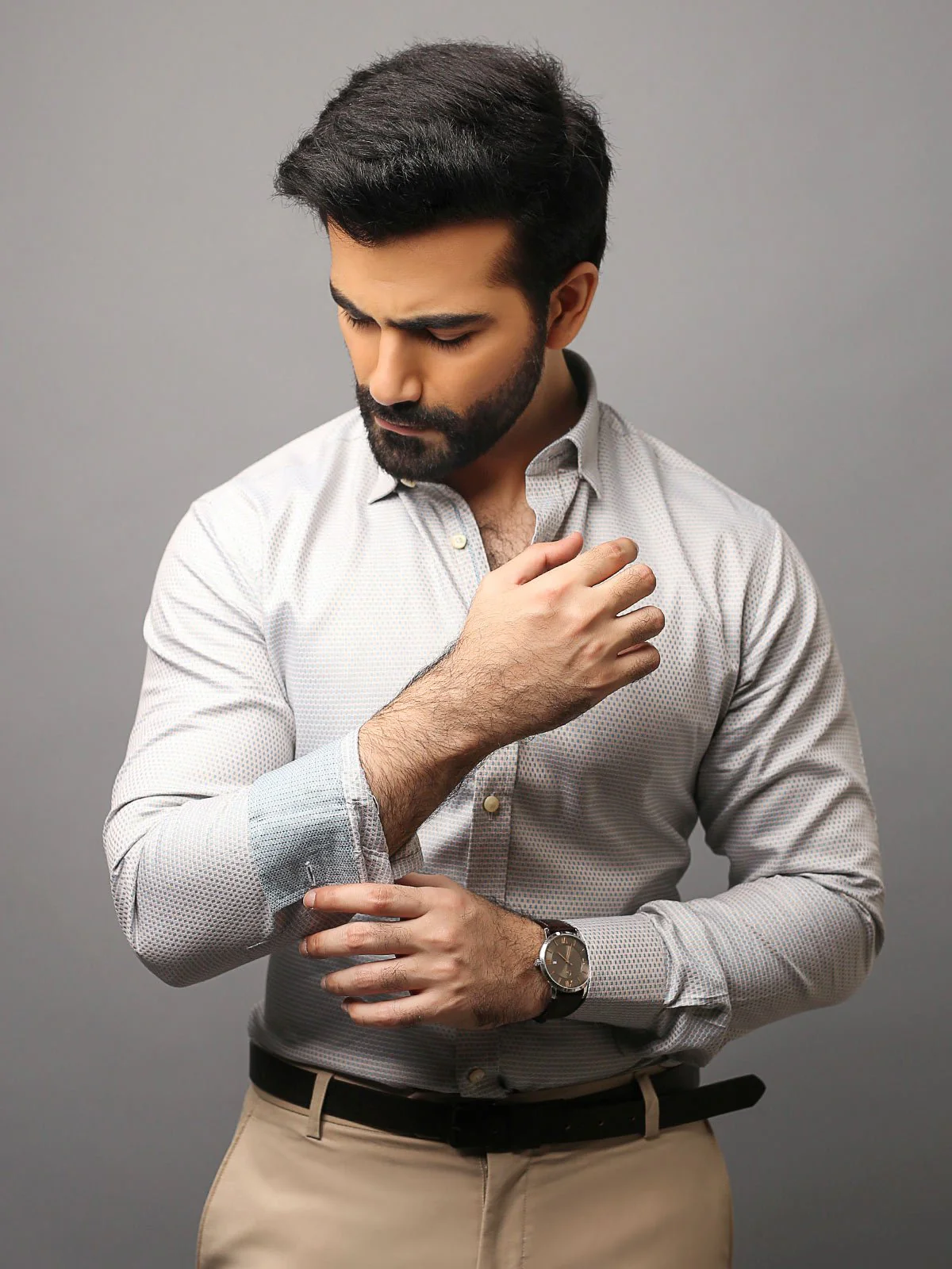 Men's Beige Shirt - EMTSI18-50125 - Image 2