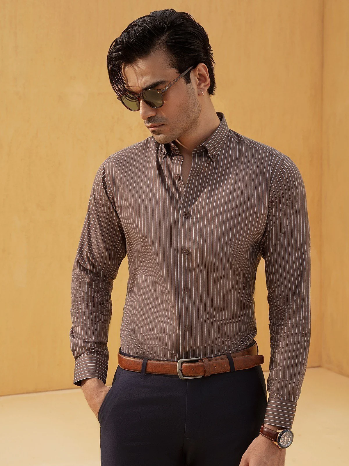 Men's Brown Shirt - EMTSI21-50199 - Image 4