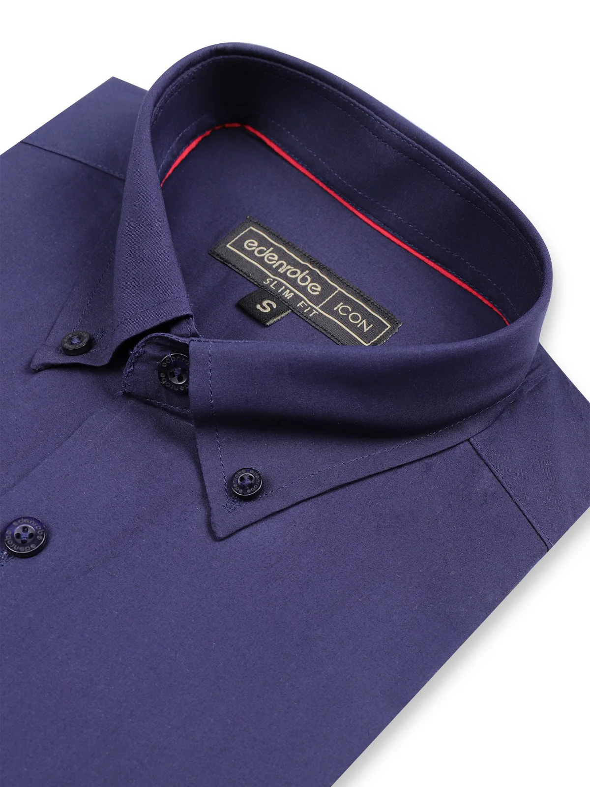 Men's Navy Blue Plain Shirt - EMTSI21-50204 - Image 3