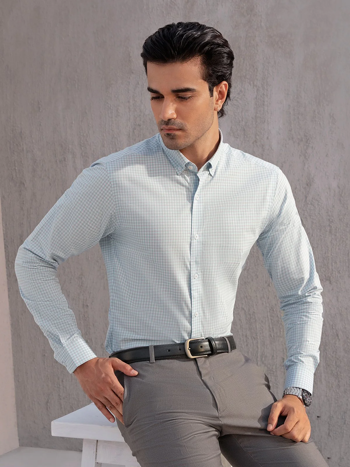 Men's Ice Blue Shirt - EMTSI21-50209 - Image 4