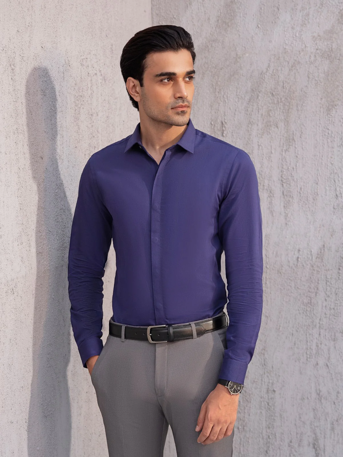 Men's Navy Blue Shirt - EMTSI21-50211 - Image 3