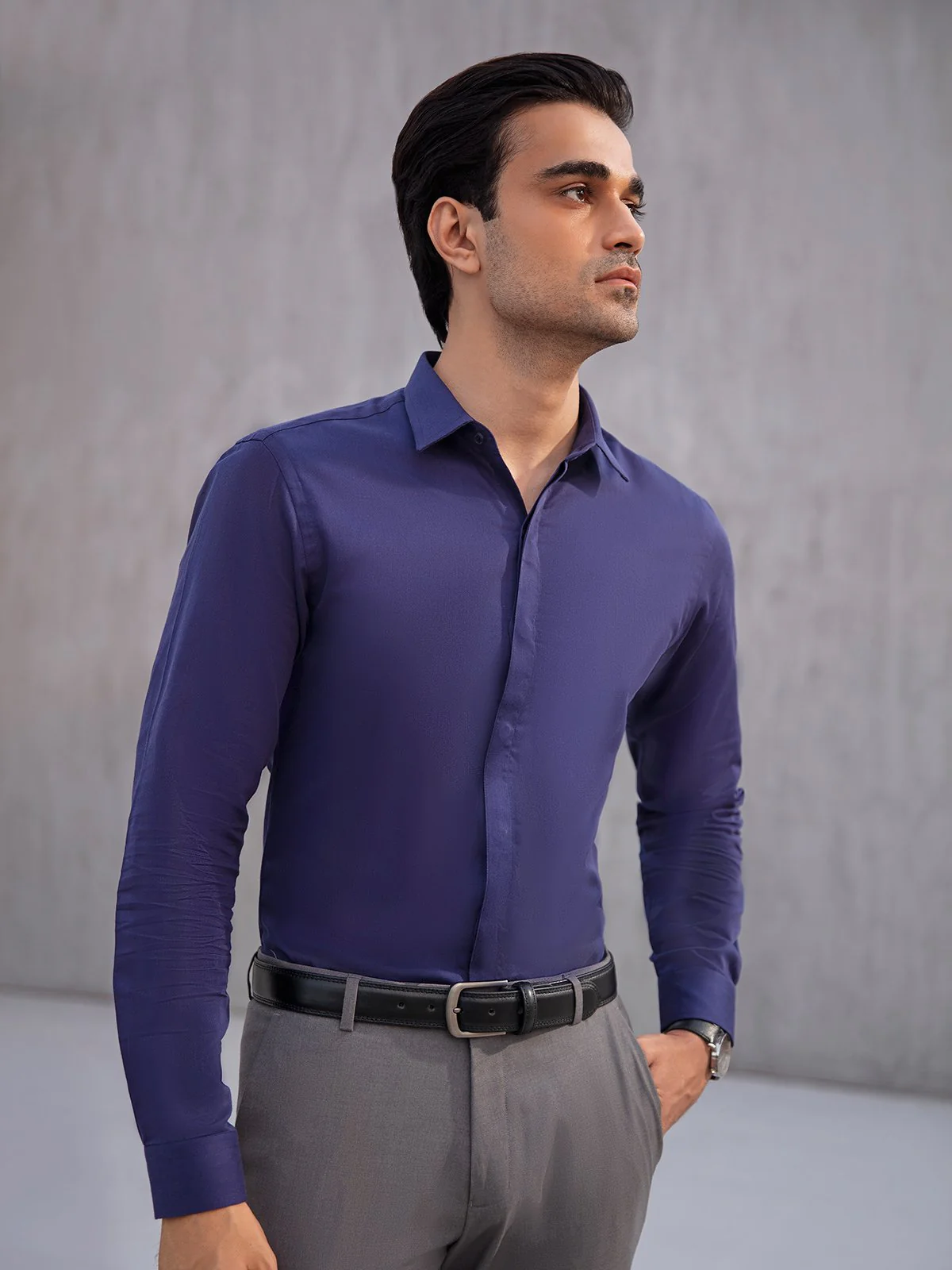 Men's Navy Blue Shirt - EMTSI21-50211 - Image 4