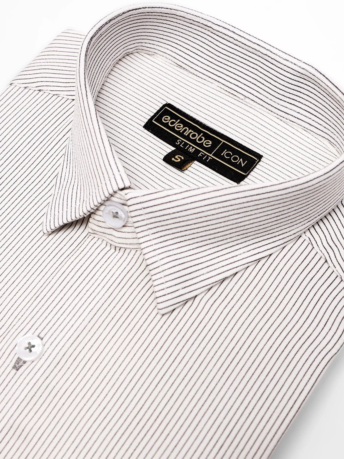Men's White Shirt Striped - EMTSI21-50214 - Image 2