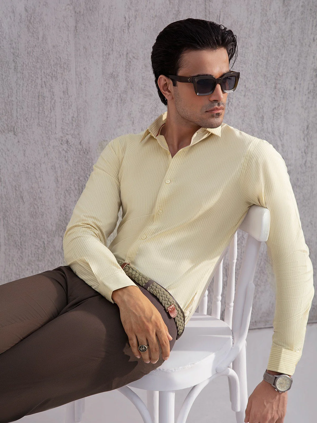 Men's Cream Shirt - EMTSI21-50221 - Image 3