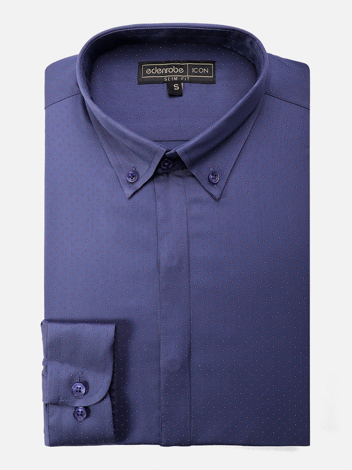 Men's Dark Navy Dotted Shirt - EMTSI21-50234