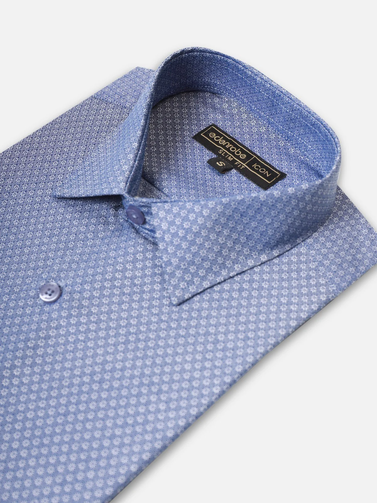 Men's Blue Textured Shirt - EMTSI22-50238 - Image 2