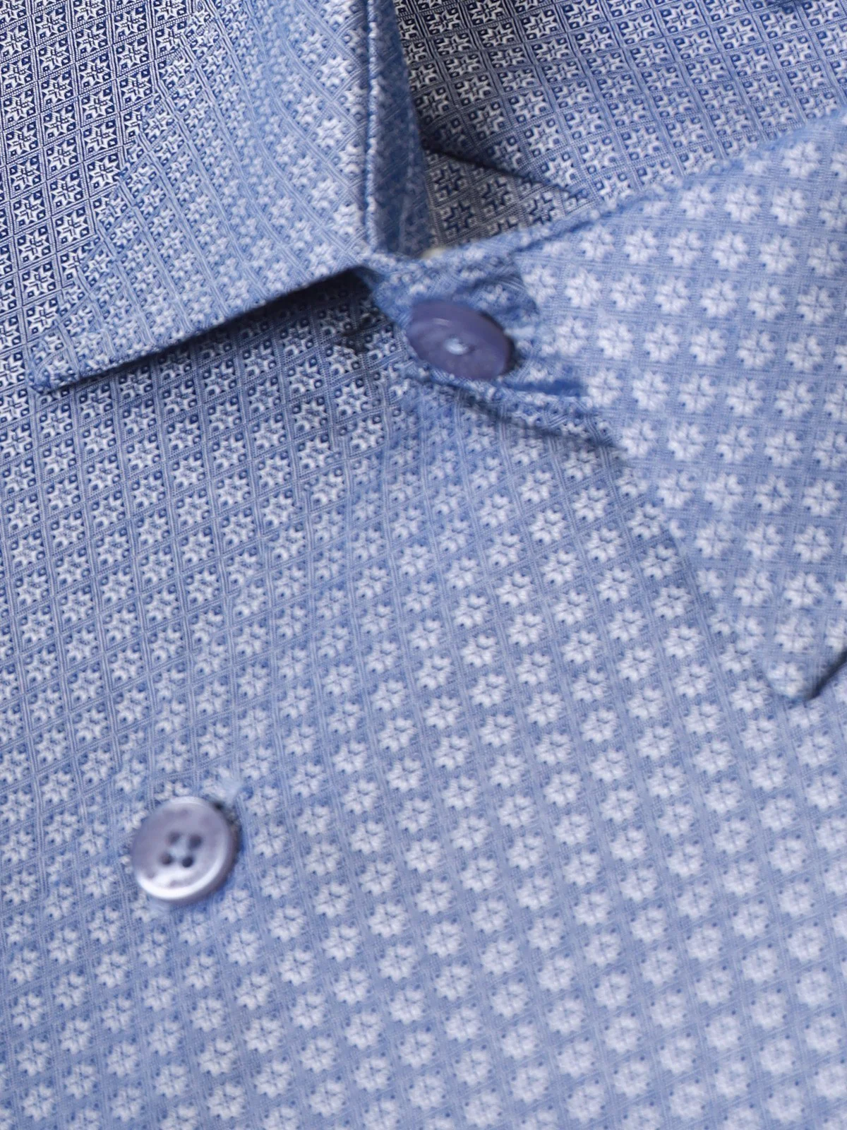 Men's Blue Textured Shirt - EMTSI22-50238 - Image 3