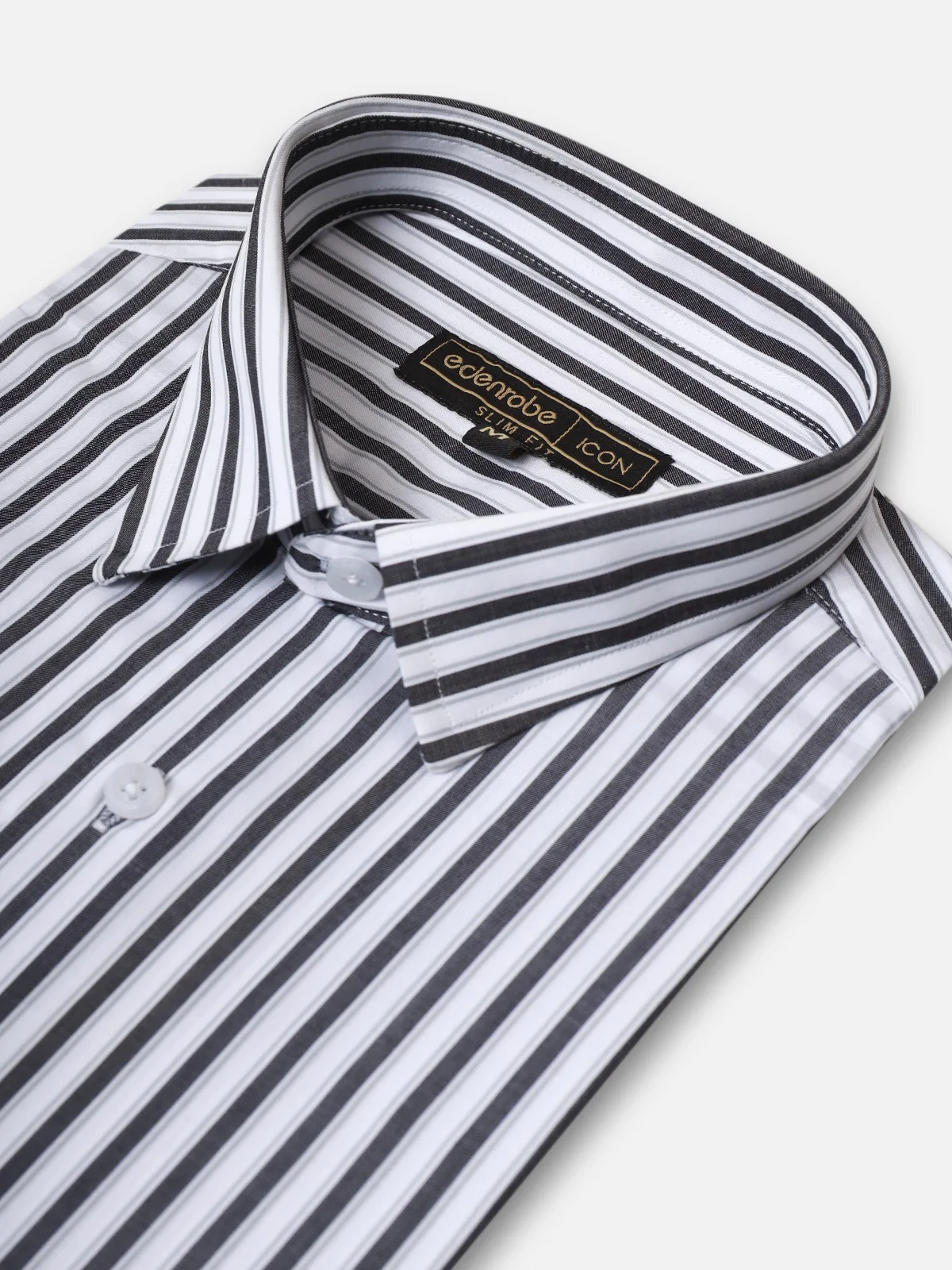Men's White & Black Striped Shirt - EMTSI22-50239 - Image 2