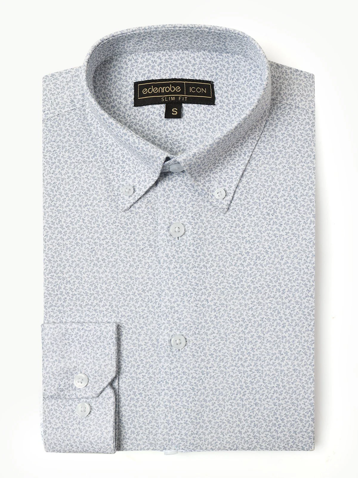 Men's Blue & White Textured Shirt - EMTSI22-50242