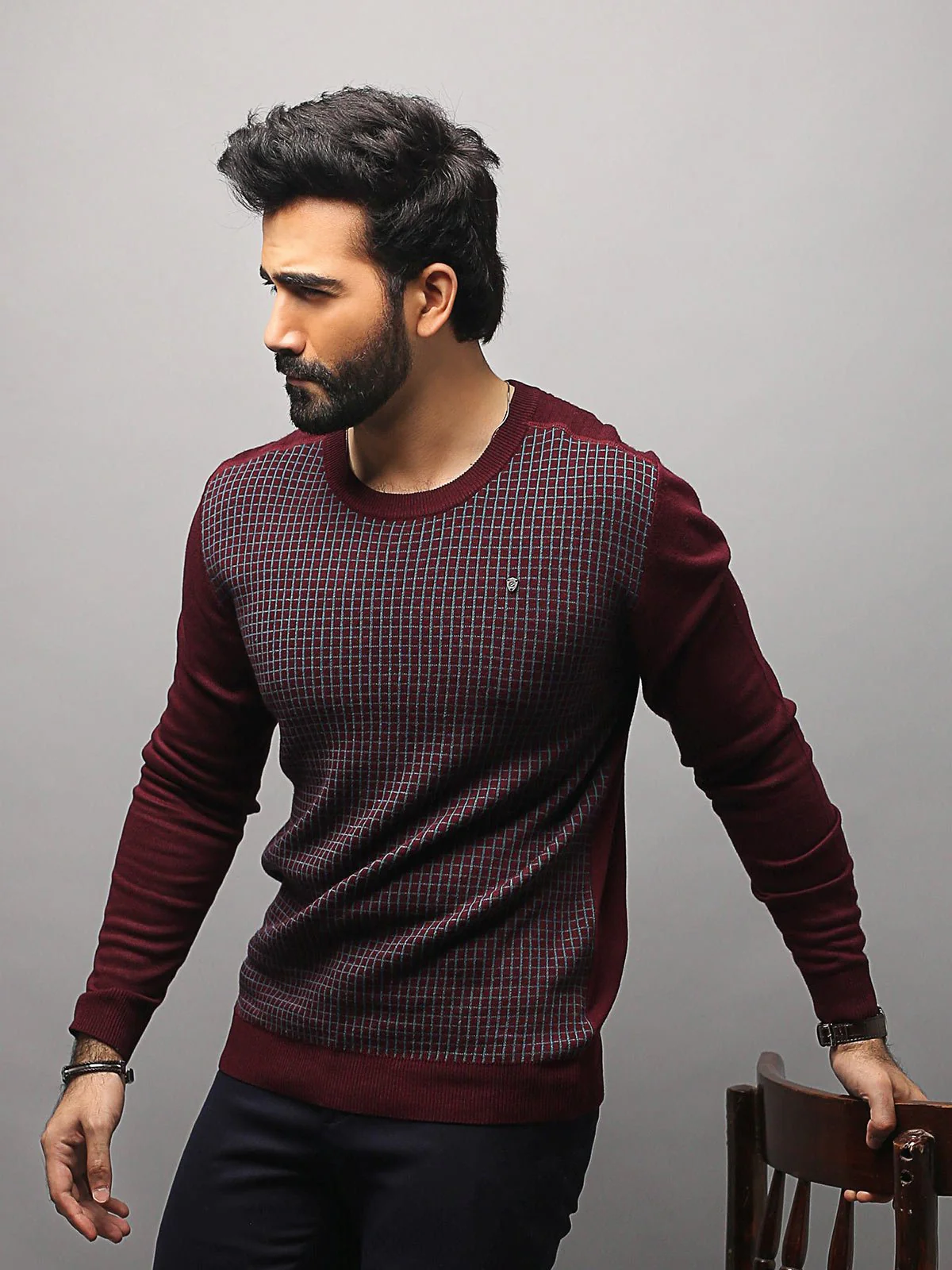 Men's Maroon SweatShirt - EMTSS18-005 - Image 2