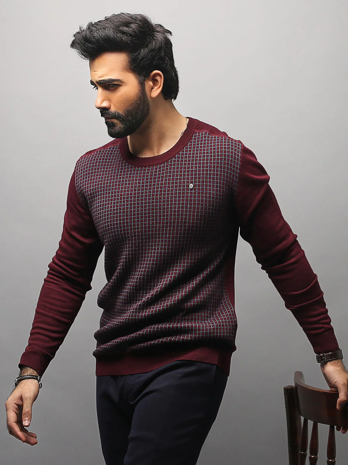 Men's Maroon SweatShirt - EMTSS18-005 - Image 5