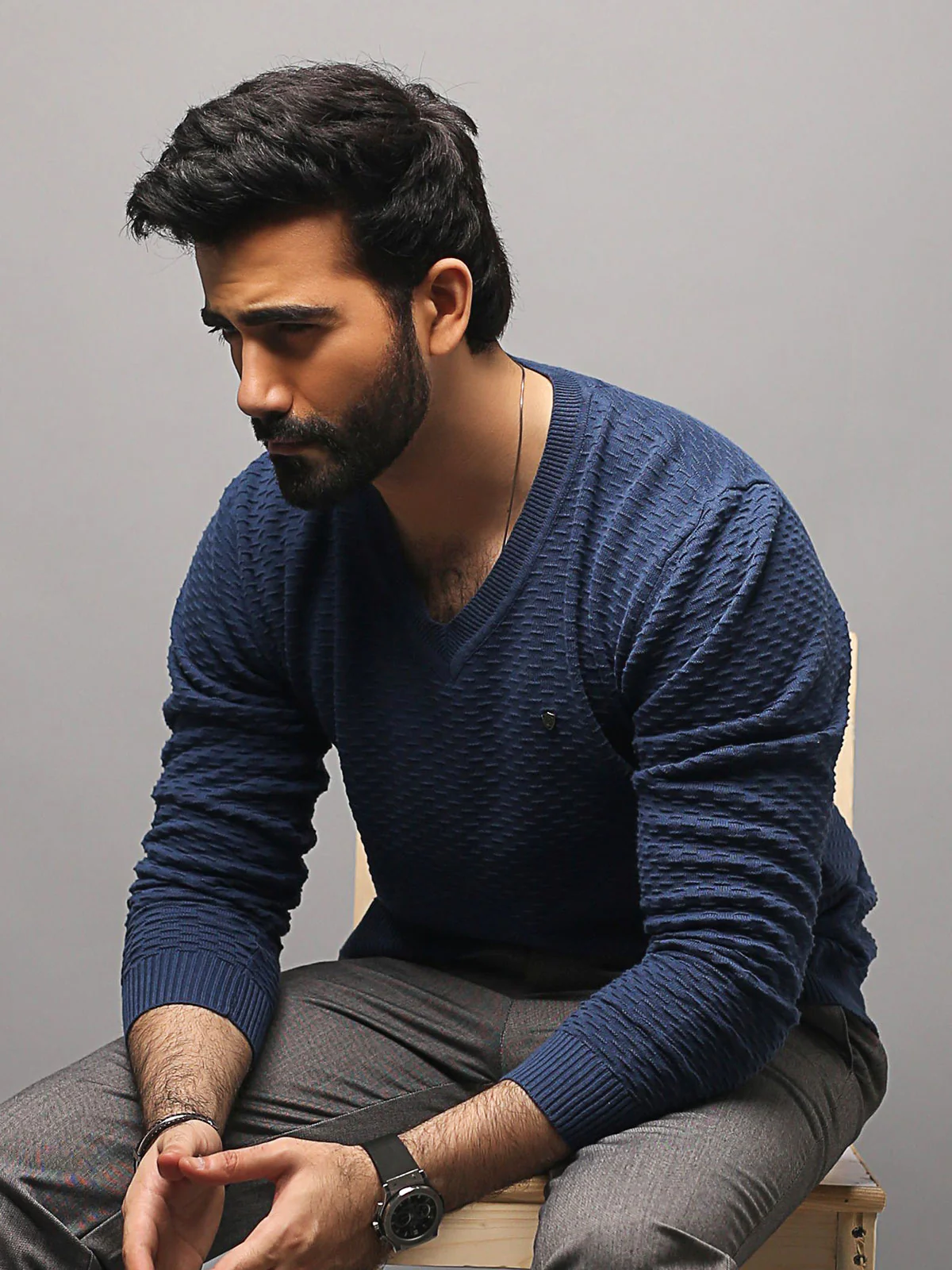 Men's Aqua Blue SweatShirt - EMTSS18-008 - Image 3