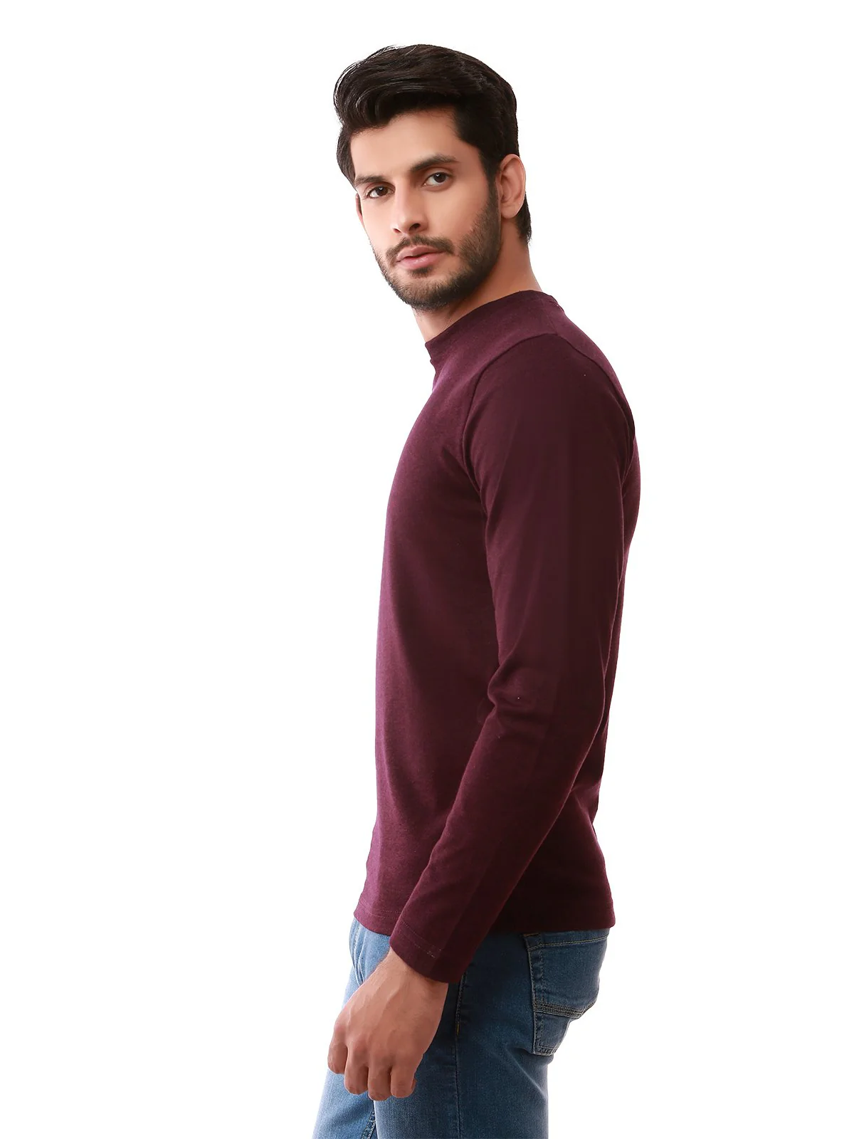 Men's Dark Plum SweatShirt - EMTSS19-037 - Image 2