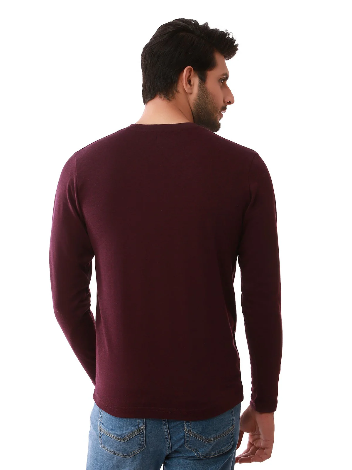 Men's Dark Plum SweatShirt - EMTSS19-037 - Image 3