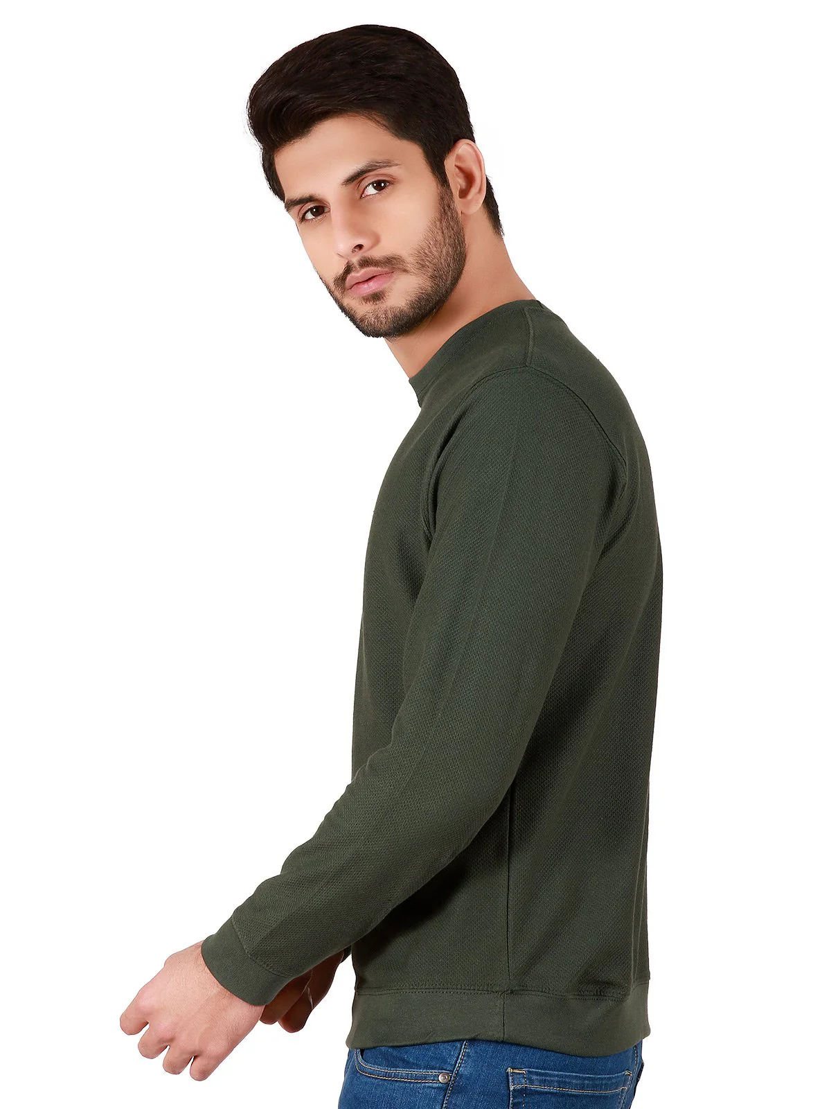 Men's Bottle Green SweatShirt - EMTSS19-040 - Image 2