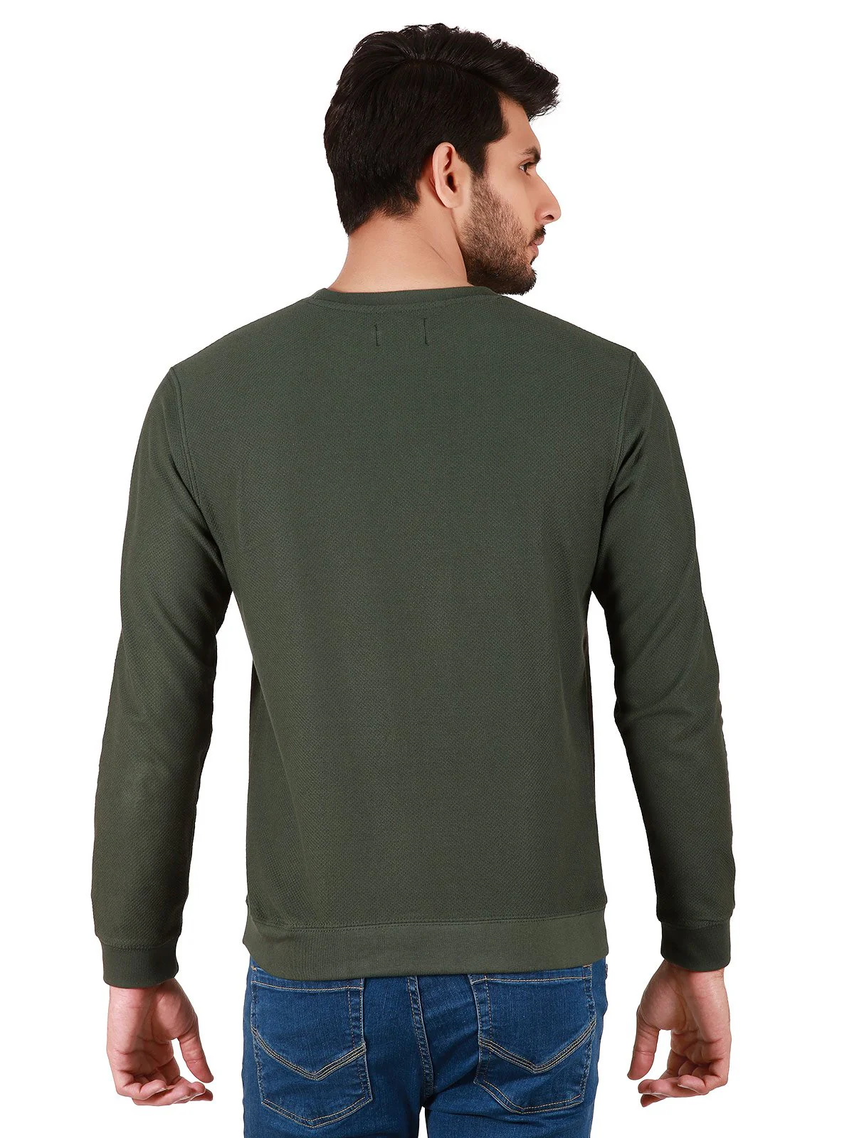 Men's Bottle Green SweatShirt - EMTSS19-040 - Image 3