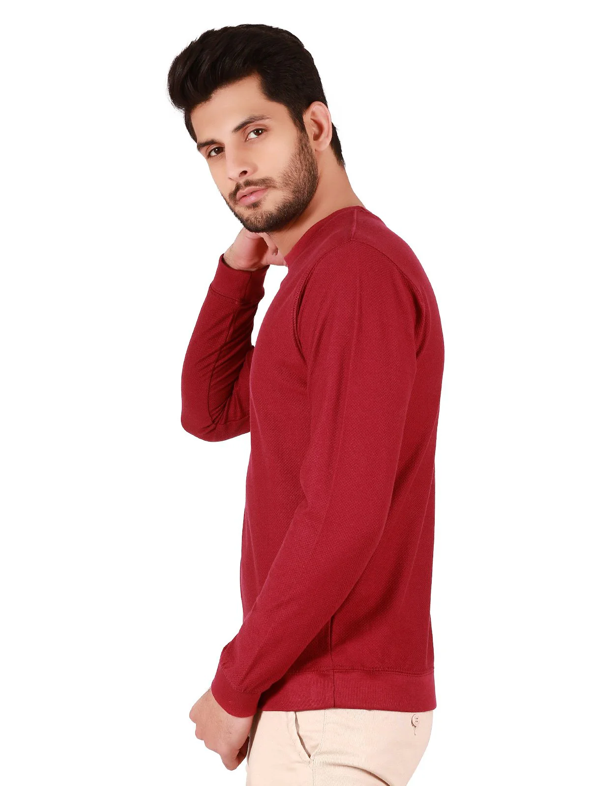 Men's Magenta SweatShirt - EMTSS19-041 - Image 2