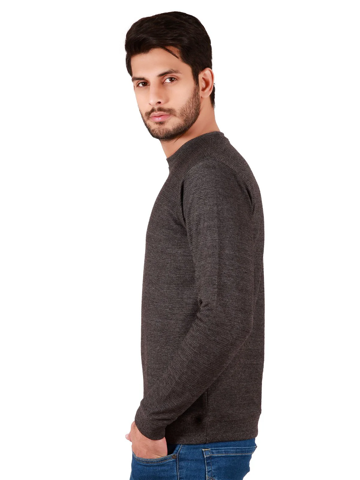 Men's Dark Grey SweatShirt - EMTSS19-043 - Image 2