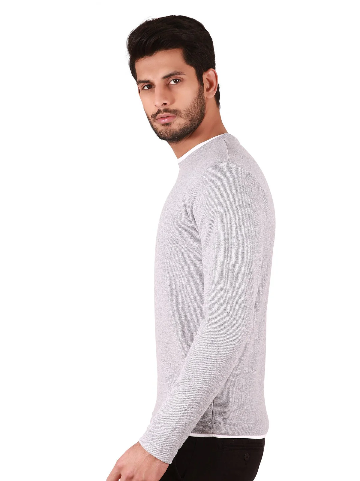 Men's Ash Grey SweatShirt - EMTSS19-046 - Image 2
