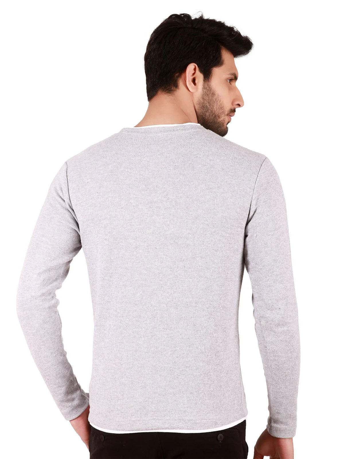 Men's Ash Grey SweatShirt - EMTSS19-046 - Image 3